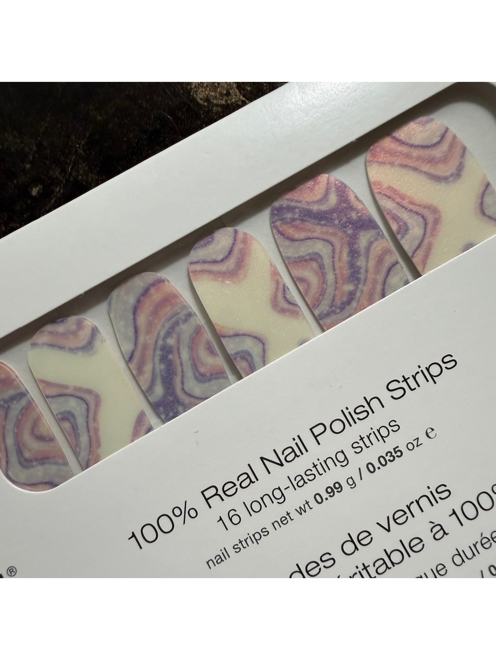 Color Street "Oyster Shell" marbled pastel nail polish strips